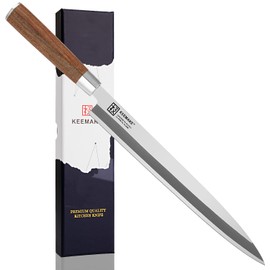 KEEMAKE Sashimi Sushi Knife Japanese - 11.5 inch Yanagiba Knife Japanese VG10 Stainless steel Single Bevel Blade, Perfect Rosewood Handle Filleting & Slicing Knife