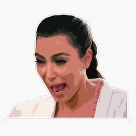Kim Kardashian Crying Face Waterproof Vinyl Window Bumper Sticker Decal 5"