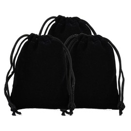 Qiantull Velvet Bag Large Pack of 10 15 x 20 cm Velvet Jewellery Bag Wedding Party Gift Bag Giant Gift Bag Fabric Bag with Drawstring Velvet Bag for Wedding Party Gift Black 15 x 20 cm