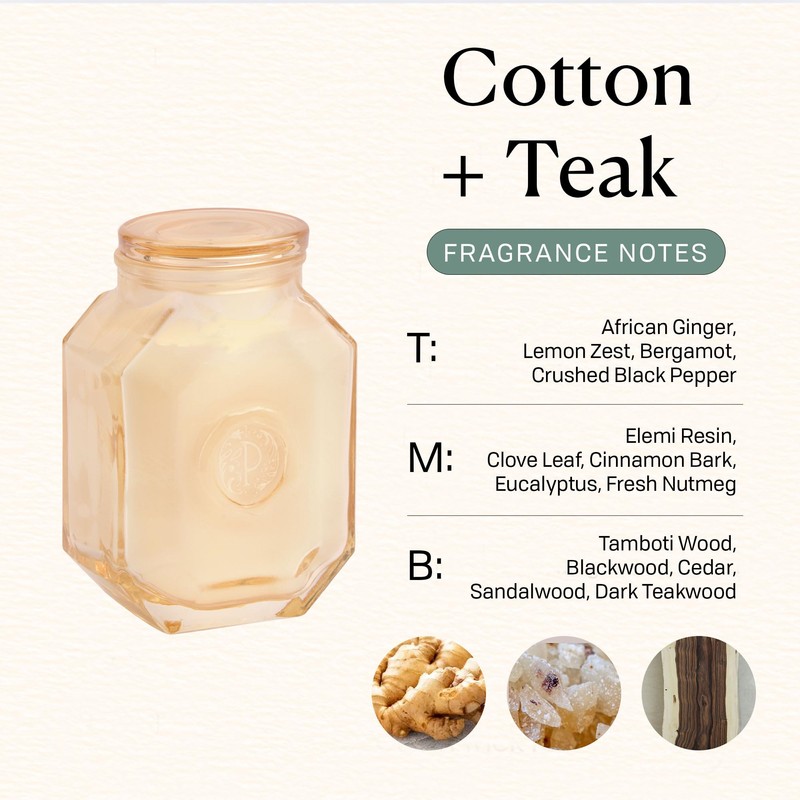 Paddywax Botanica Scented Candle with Lid in Reusable Embossed Glass