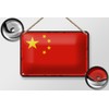 Tin Sign Flag China 18 x 12 cm Retro Flag