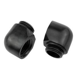 PIYANYO G1/4 Inch Male to Female Extender Connector 90° Elbow for PC Water Cooling System Black 2PCS