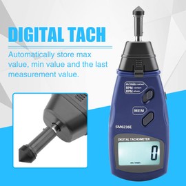 Digital Tachometer Rotation Meter 5 Digits 18mm LCD Tester with Min Value Storage