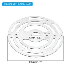 PATIKIL 4" Light Fixture Mounting Bracket, 2 Pack Light Crossbar Round Ceiling Fan Mount Plate Universal with Ground Screw for Chandelier Lamp, Silver