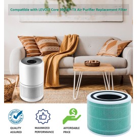 Laukowind for LEVOIT Core 300 and Core 300S Filte Replacement High-Efficiency Activated Carbon Air Purifier, True Filter 3-in-1 Care Pet Compared Core 300-RF Filtes VortexAir Green 2Pack