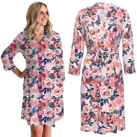 Posh Peanut Robe for Maternity, Nursing, Hospital Labor & Delivery Gown, Soft Päpook Viscose from Bamboo, Women's Pregnancy, Baby Birthing, & Postpartum Robes for New Mom, Women Lounge Wear Nightgown