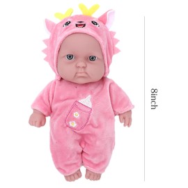 ONEST 2 Sets 8 Inch Dolls Cute Baby Dolls Include 2 Pieces Baby Mini Dolls, 2 Sets Handmade Doll Clothes