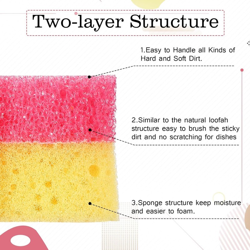 cyclingcolors 2 x Cleaning Sponges for the Kitchen Dish Sponge