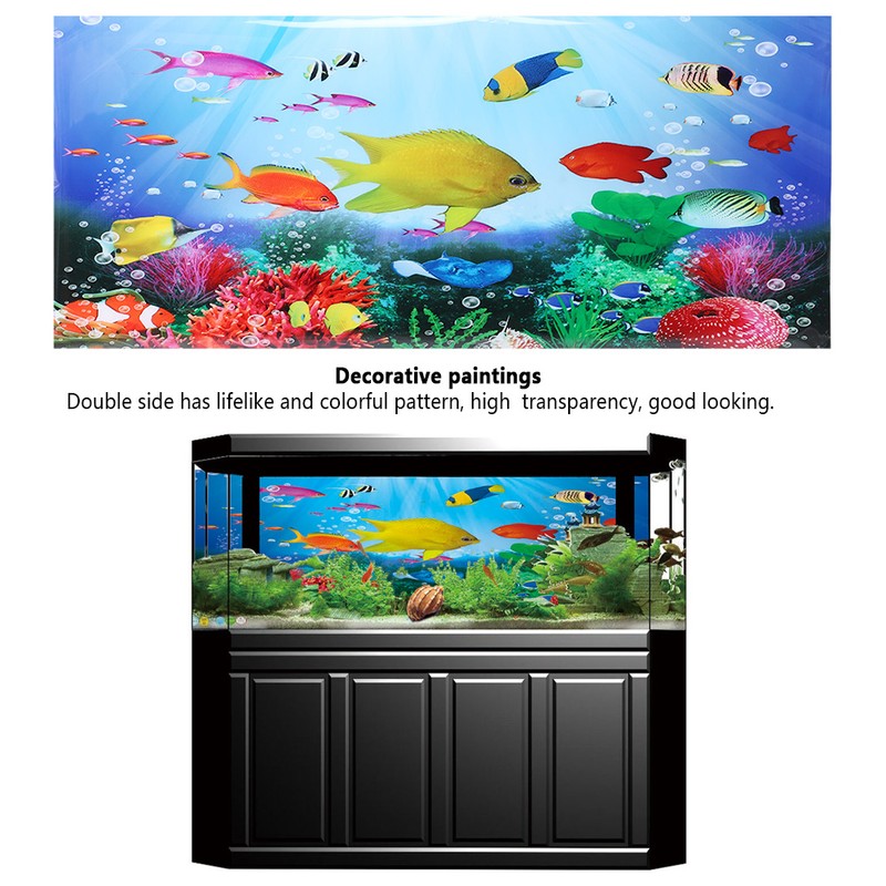 Background Poster Decorative Painting PVC Sticker Landscape Image for Aquarium