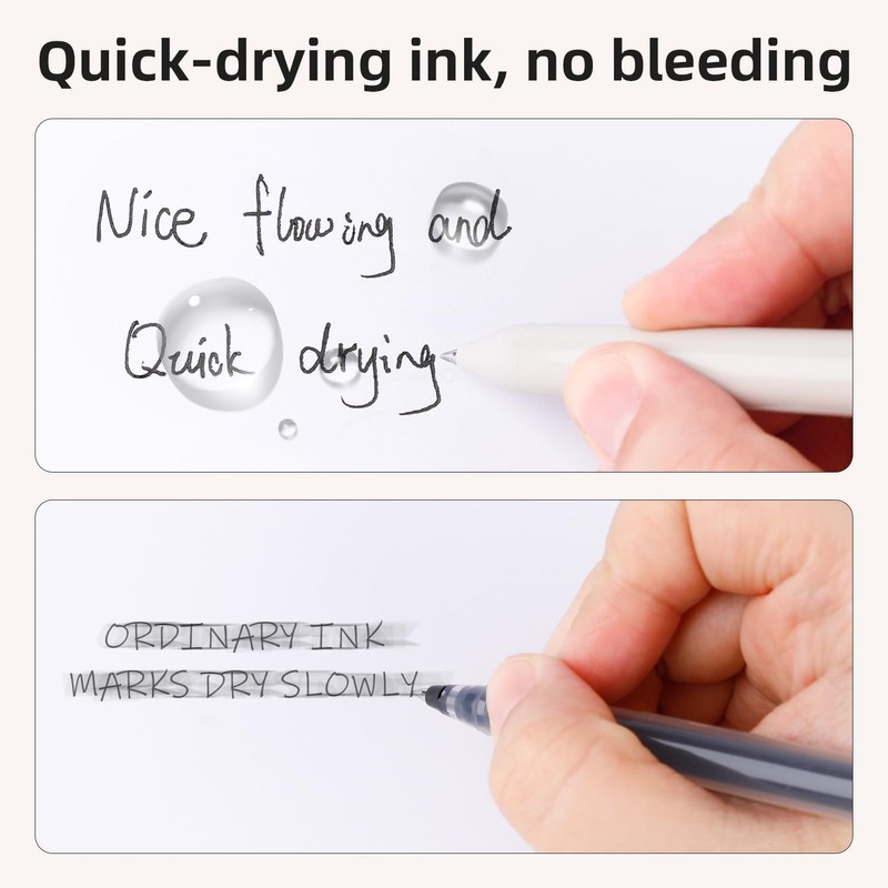 NUSIGN Gel Pens, 5 Pcs 0.5mm Retractable Quick Dry Black