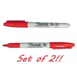 Sharpie 2 - Sharpie Fine Point Permanent Marker Red 30052