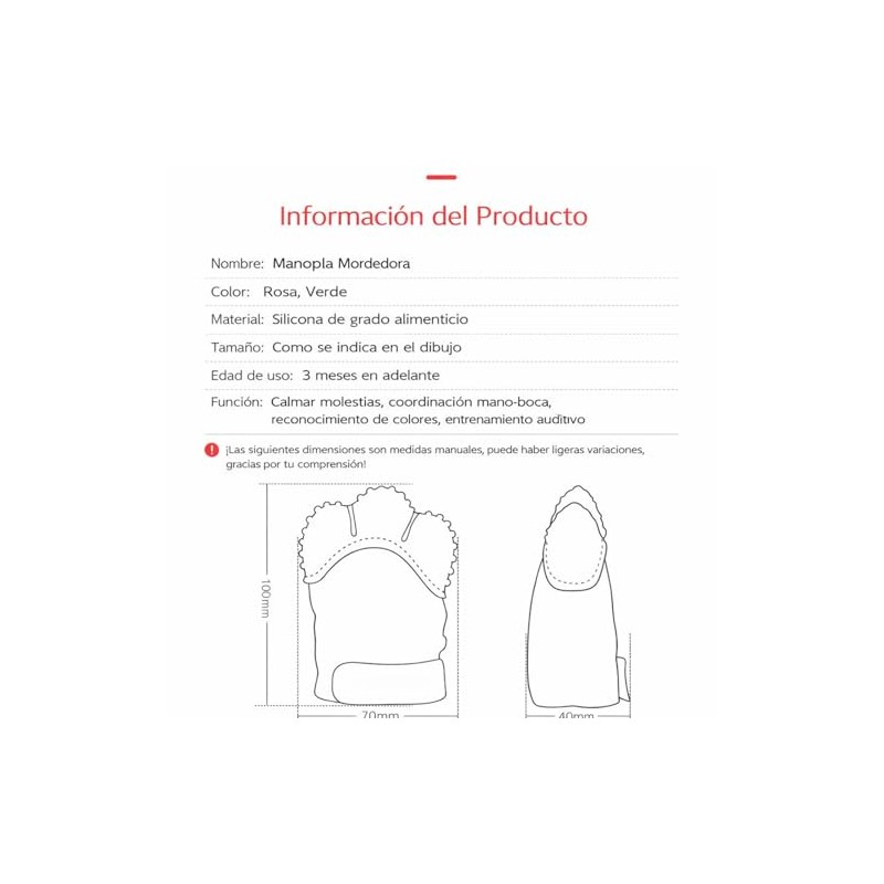 Guantes de Silicona para Bebés, Guantes de Dentición para Bebés,