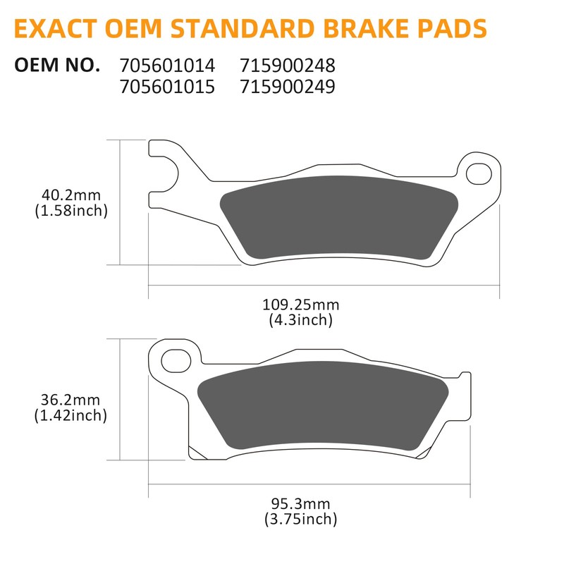 Front & Rear Brake Pads Sintered for Can Am Outlander
