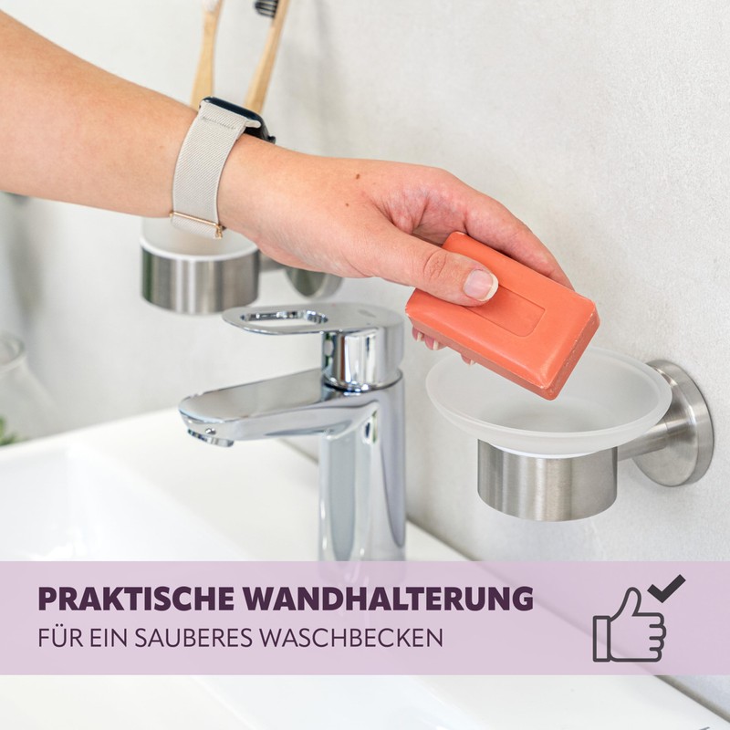 bremermann® PIAZZA Bathroom Range - Soap Dish, glass and stainless
