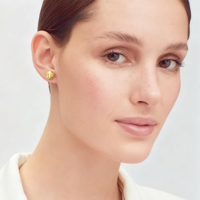 KKR 14K Gold Earrings for Women Trendy Gold Studs Earrings