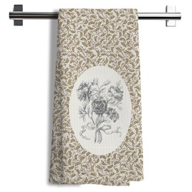 Nipil Vintage Flower Floral Print Kitchen Towels for Bathroom, Cottage Core Floral Botanical Kitchen Bathroom Decor,16x24 Inch