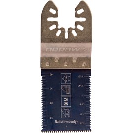 Arrow OSCTRI-1 Bi-Metal Oscillating Tool Sidetooth Plunger Saw Blade for Wood and PVC Pipe, Universal, Fits Most Multitools, Includes Adapter, 1-5/16 Inch