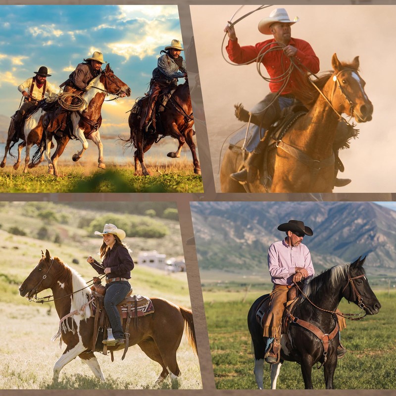 Jeereal Heavy Harness Leather Western Roper Rein, Round Trail Barrel
