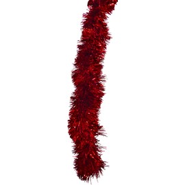 4 Packs Red Super Duper Thick Tinsel Garland 4 Pack of 25 ft. Tinsel, Total 100 Ft. (4 Packs All Red)