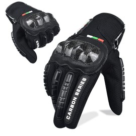 Motorcycle Gloves for Men & Women, Touchscreen Motorbike Racing Gloves for BMX ATV MTB Riding, Road Racing, Cycling, Climbing (M, Black)