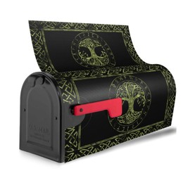GONGTAOMO Yule Life of Tree Viking Celts Pagan Wicca Mailbox Covers Magnetic Mailbox Wraps Post Letter Box Cover Standard Oversize 21"X18"/25.5" X 21" Mailwrap Garden Home Decor