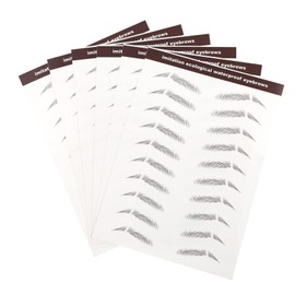 Mikinona 6pcs Sturdy Eyebrow Stickers Waterproof Temporary Brow Natural Makeup Brow Sticker Set