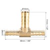 sourcing map 6x10x6mm Brass Hose Reducer Barb Fitting Tee T-Shaped