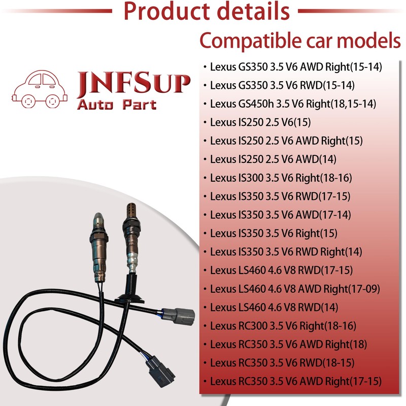 2 Pcs Oxygen Sensor Set (Upstream & Downstream) - Compatible