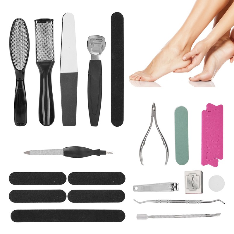 20pcs Pedicure Tool Set Calluses Removal Dead Skin File Foot