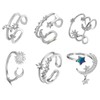 XSDSLS 6 Piece Women's Ring Set with Star Moon, Adjustable