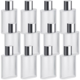 Tessco for you 6 Pcs 50ml / 1.7 Ounces Frosted Glass Bottle Perfume Atomizer refillable Spray Empty Perfume Dispenser Fine Mist Atomizer Cosmetic Container for Travel Men Women(Silver Gray)