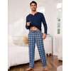 Bresdk Men's Pyjamas Sets Soft Cotton Mens Pjs Sets Long