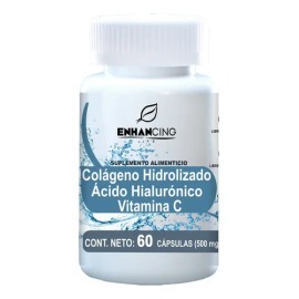 Cápsulas Colágeno Hidrolizado Ácido Hialurónico Vitamina C ENHANCING LIFE 60 Unidades                                                                 