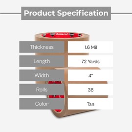 PSBM 4 Inch x 72 Yards Brown Packing Tape for Shipping, 36 Pack Kraft Tape Rolls Brown Tape Heavy Duty for Moving Boxes