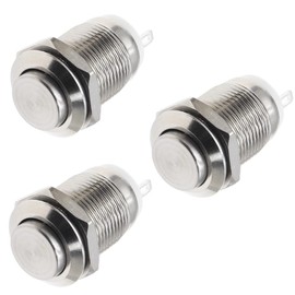 Vitalux Stainless Steel 12MM Waterproof Push Button Switch, Momentary Action, 2A, 12-250V, AC Compatible, High Head Design, Instant Push Button, Automatic Return, Waterproof, Industrial Control Panel