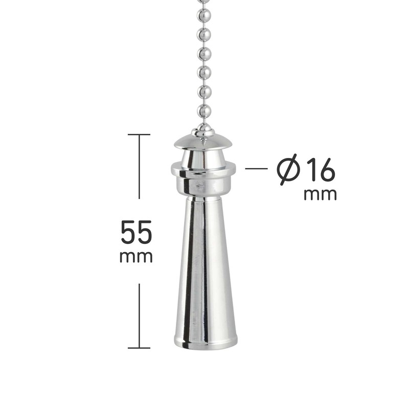 ElekTek Premium Chrome Bathroom Ceiling Light Pull Cord Switch with