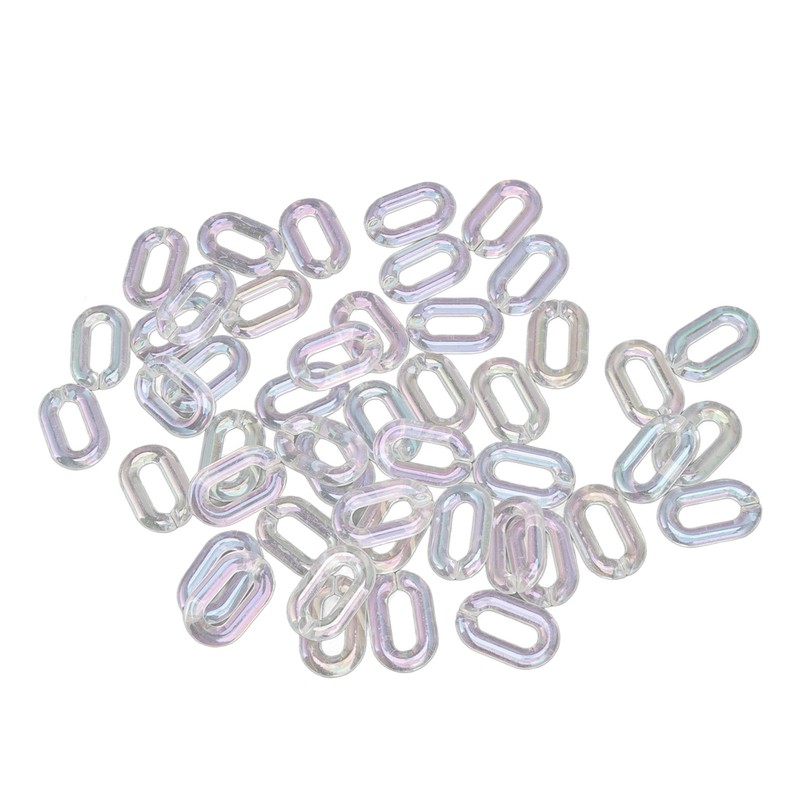 50PCS Acrylic Linking Rings Transparent DIY Assemblable Transparent Color Plating
