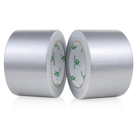 BOMEI PACK Gummed Tape Cloth Silver Strong Tape for Strong Packaging Fixing Repair Strong Tape 2.9 x 118.8 ft (75 mm x 30 m) 2 Rolls Included