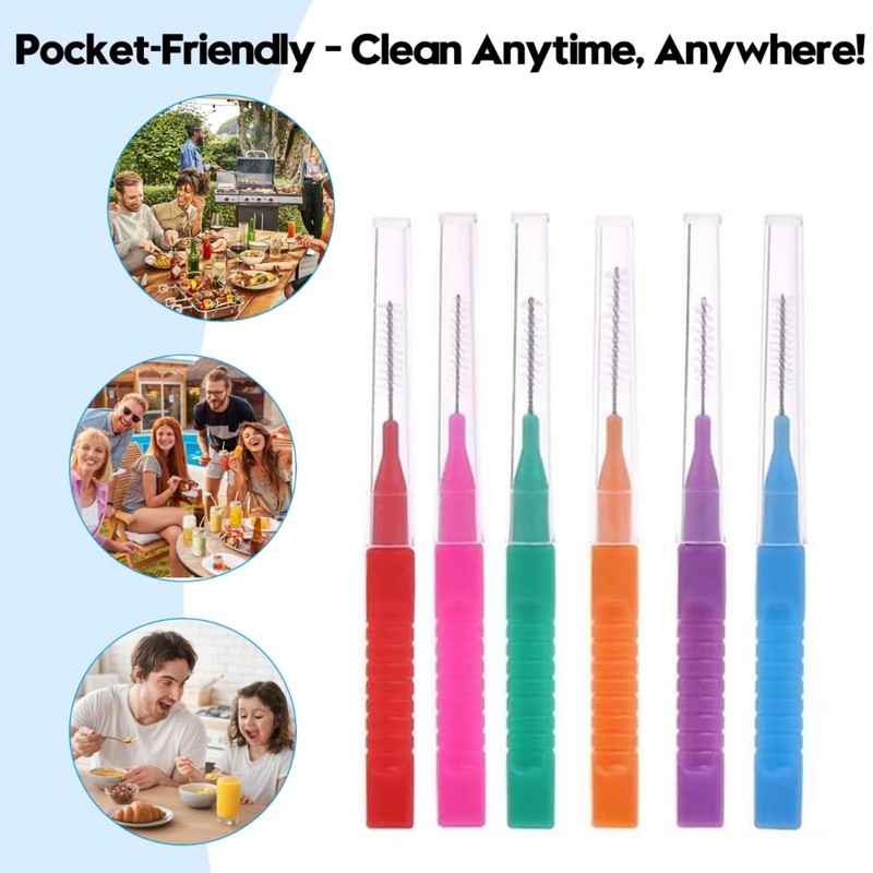 48 PCS Interdental Brushes – Portable Tooth Cleaning Tools for