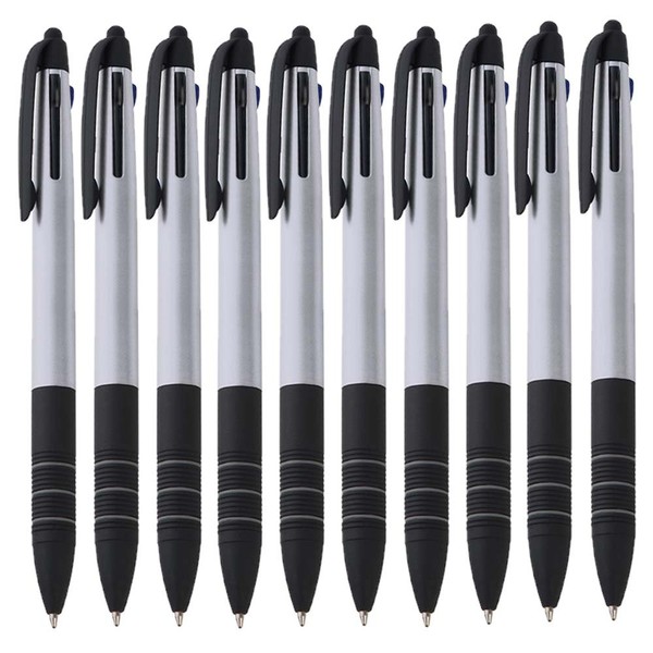 notrash2003® Set of 10 Triple Ballpoint Pens Three Colours Blue