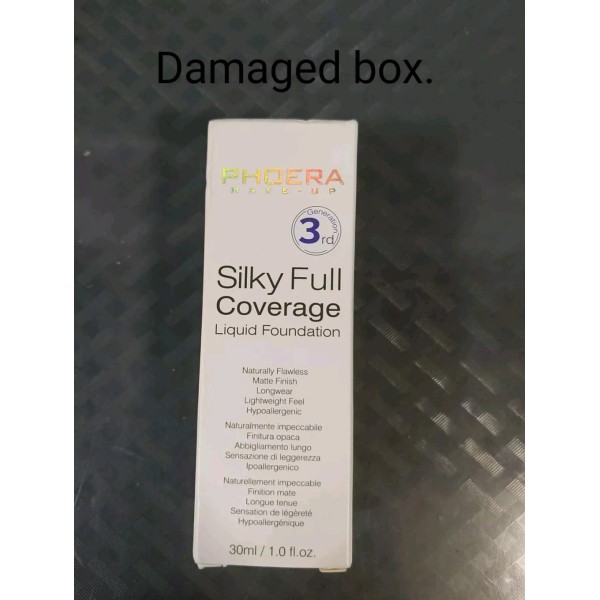 Phoera Silky Full Coverage Liquid Foundation (101 Porcelain) 30ml Exp