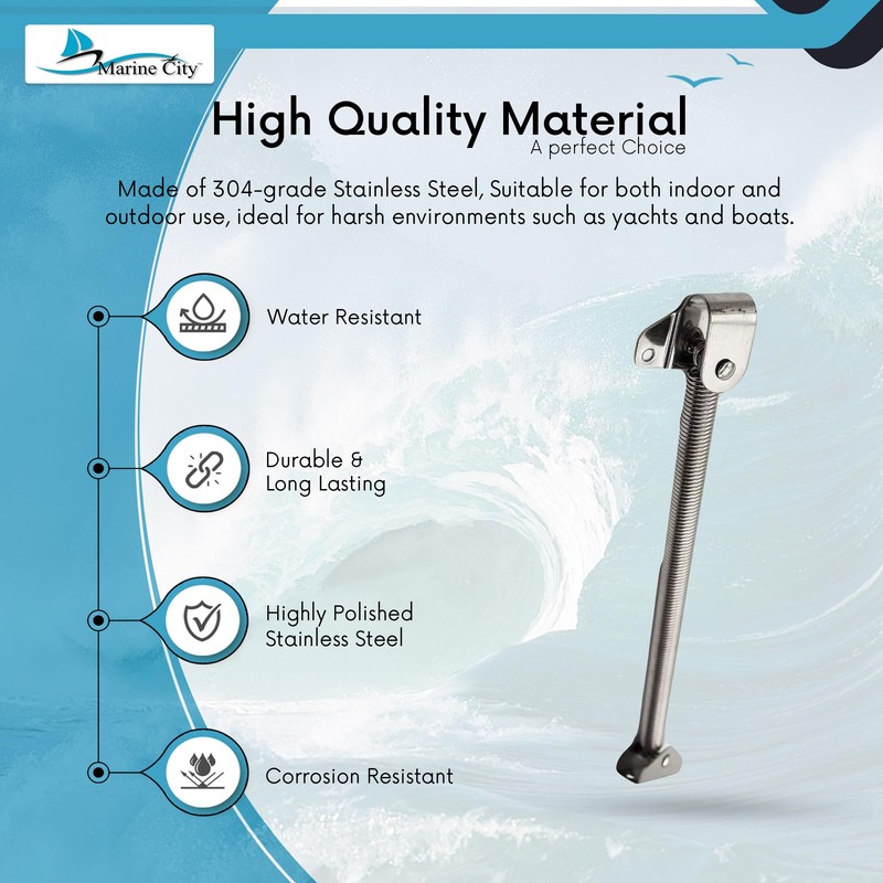 MARINE CITY 304 Stainless-Steel Marine Heavy Duty Hatch Spring Holder