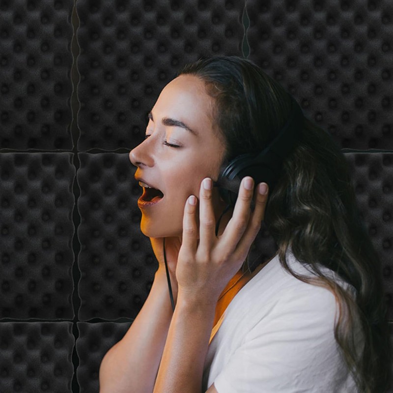 TEHAUX Noise Cancellation Mats 12pcs Acoustic Foam for Home Theater