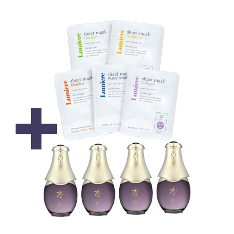 Lumiere mask pack 5 sheets + Sooryehan Cheonsam Sanghwang essence