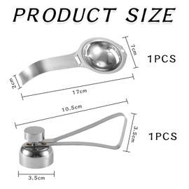 1 Piece Stainless Steel Egg White Separator and 1 Piece Stainless Steel Egg Opener, Creative Kitchen Tools, Baking Tools, Cooking Accessories