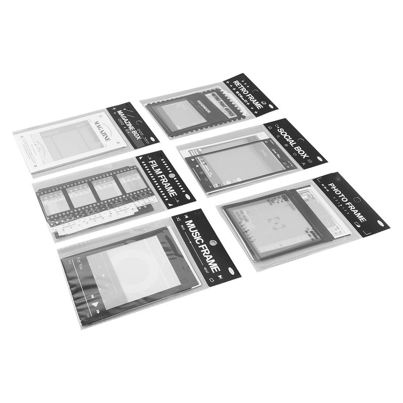 6 Bags Scrapbook Frames Retro Assorted Styles Durable PET for