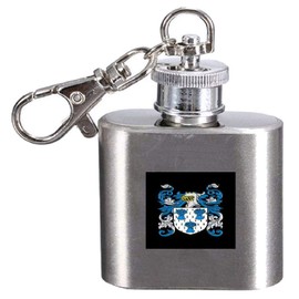 Aitken Family Crest Surname Coat of Arms 1oz Hip Flask Kerying Engraved