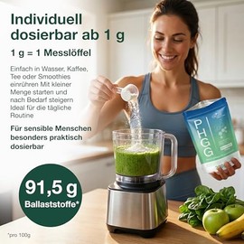 He-Ju PHGG Ballaststoff Pulver (Fibalance®) 300 g, FODMAP Ballaststoffe 60 Portionen, 100% PHGG Pulver mit 1 g Dosierlöffel, Neutral & gut löslich, Laborgeprüft