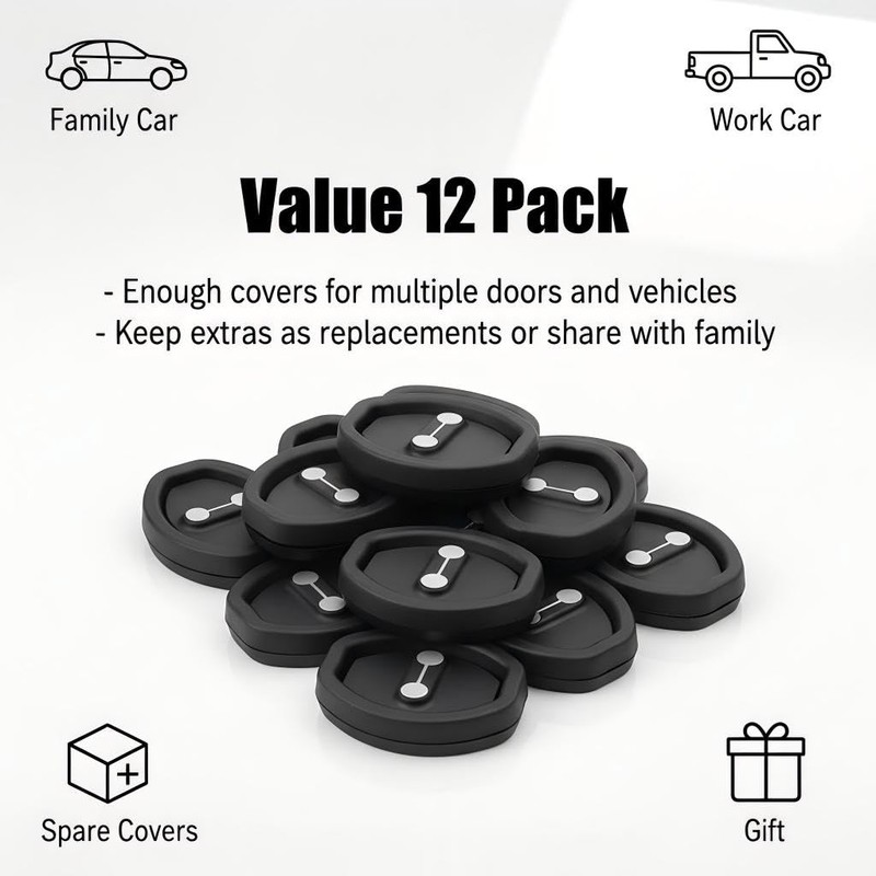 12pcs Universal Silicone Car Door Lock Cover - Protective Door
