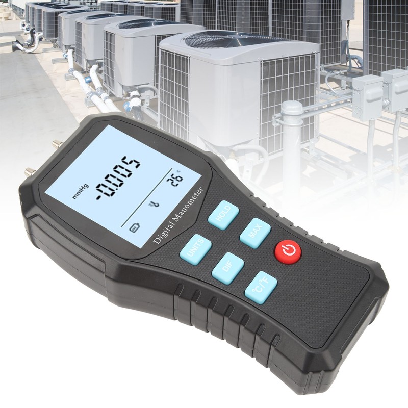 Digital Manometer Handheld HVAC Manometer Gas Air Pressure Meter Gauge